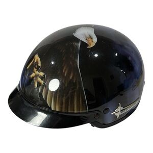Vintage Harley Davidson AGV DOT Flight Motorcycle Half Helmet Eagle Size Med '01